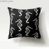 Pillow Nordic simple fashion black and white geometric polyester case 45x45cm Sofa Chair car cushion cover Home decor case Y240401
