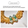 Boucles d'oreilles pendantes 2 pièces, accessoires de bijoux émeraude Vintage de luxe légers pour mères amoureuses et femmes