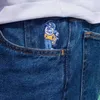 Herren Jeans Grafische Stickerei Baggy Jeans Big Boy Jeans Y2K Hip Hop Gothic Cartoon Schwarze Hosen Herren Harajuku Damen Hohe Taille Breite Hose J240328