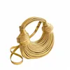 Moods Luxury Evening Purses For Women Golden Noodle Knot Design Dinner Party Clutch Bag 2023 Luxury Designer Purses and Handbags V4OQ#