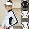 Kvinnors t-shirt Autumn New Golf Clothing Womens Sports Top Långärmad Slim Fashion Elastic Round Neck High Quality Quick Tork T-shirt J240330