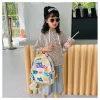 Sacs Personnalisées broderies pour enfants Sac à école de nom de mode Fashion Flower Sackepack Kids Cartoon Cartoon Graphic Backpack With Coin Case