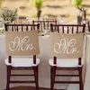 Decorazione per feste JHD-Mr Mrs Burlap Chair Banner Set Sign Garland Rustic Wedding Po Background Background