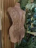 Sparkly Rhinestes fringes Leotard Sexig Tassel Bodysuit Jazz Dance Costume One-Piece Score Wear Dancer Performance Show Y3MW#