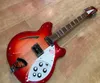 Deluxe Fire Glo Cherry Sunburst 12 Cordas Guitarra Elétrica Semi Oco Corpo Gloss Verniz Fingerboard One Output Jacks 5 Knobs4968133