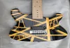 Char Edward Van Halen Yellow Stripe Black Electric Guitar Floyd Rose Tremolo Bridge Maple Neck Fingerboard Dot Inlay Single P3354425