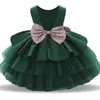 女の子のドレスベイビービッグスパンコールbownot brithday Party Tutu Dress Toddler Kids Winter Autumn v Back Christmas Elegant Drop Delivery Mate Dhnki