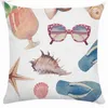 Oreiller 45x45cm étoile de mer coquille crabe poisson cas salon canapé chaise lit doux housse de coussin décoration de la maison Y240401