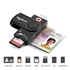 Leitor de cartão inteligente usb 2.0, banco de identificação de memória micro sd/tf emv eletrônico dnie dni cidadão sim cloner adaptador de conector