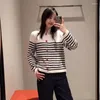 Kvinnors stickor 2024 Spring Cashmere Stripe Chinese Stand Up Collar Pan Button Sticked Cardigan Sweaters For Women