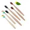 Brosses à dents jetables Ensemble de brosse à dents naturelle réutilisable en bambou, paquet de 4 avec étui de voyage, emballage biodégradable, livraison directe à domicile Otns3