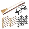 Party Decoration 36 Pcs Witch Broom Pencil And Wands Pencils Glasses With Round Frame No Lenses Wizard Theme Supplies