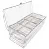 Бутылки для хранения Прозрачная коробка для специй Контейнер для еды на открытом воздухе для пикника с ложкой для зажима для льда 4 отделения для хранения свежести фруктов