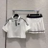 damska sportowa luksusowa sukienka T -koszulka haftowana plisowana spódnica designerka koszulka polo letnia krótka spódnica dwuczęściowy zestaw czysty bawełniany garnitury