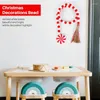 Articoli per feste SV-Corona di perline di legno di Natale con nappe e ciondolo con bastoncini di zucchero per ornamenti natalizi da appendere alla parete della fattoria