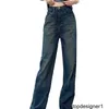 Designer Nanyou High Quality FD Back Bag Leather Label Women's New Denim Pants High Waist Slimming Correct Version QT4R