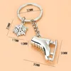 Kitchen Storage 5 Pack Ice Skates Snowflake Keychain Gift 3D Skating Skate Shoe Key Ring For Winter