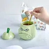 Tazze Creative Cartoon Wogua Tazza in ceramica Divertente Tazza divertente Regalo per studenti Acqua personalizzata Caffè Latte Tazze da colazione con coperchi