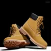 Bottes 2024 Automne/Hiver Couple Haut Court Pour Hommes Et Femmes Avec Des Chaussures Chaudes En Coton Grand 46 Jaune Zapatos Mujer