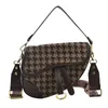 Vintage houndstooth sela bolsa bolsas para mulheres ombro crossbody sacos 2024 nova fi senhoras menger saco de alta qualidade j5jj #