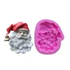 Moldes de cozimento Natal Santa Mold Bolo Ferramentas de Decoração Silicone Moud Fondant Craft Moldes DIY Doces Chocolate