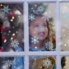Fensteraufkleber, Weihnachtsdekoration, silberne Schneeflocke, Amazonas-Kreuzrand, Goldpulver, statischer Aufkleber
