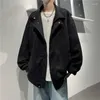 Jaquetas masculinas americanas retro camurça gola jaqueta 2024 primavera coreana workwear moda tendência solta nicho top fresco