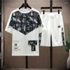 Men's Tracksuits 2024 Summer Two Piece Short Sets Casual Loose T-Shirts And Knee-Length Pant Youth Sport Outwear Sleeve Tracksuit