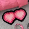 Tappeti tufting black rosa soggiorno tappeto fresco a forma di cuore tappeto camera da letto tappetino da comodino pavoncella