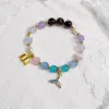 Braccialetti Anime Genshin Impact Sangonomiya Kokomi Alla moda Coda di pesce Conchiglia Agata nera Opale Bracciale con perline Coppia gioielli Regalo di compleanno