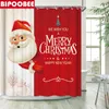 Shower Curtains Santa Claus Christmas Waterproof Polyester Bathroom Happy Year Print Bath Mats Toilet Lid Cover