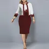 Casual Jurken 2 stks/set Elegant Tweedelig Pak Dame Zomer Lente Outfit Slim Fit Kleur Bijpassende Banket Jas Jurk Set Dress-up