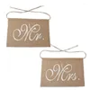 Party Decoration Mr & Mrs Burlap Chair Banner Set Sign Garland Rustic Wedding Po Background Backdrop