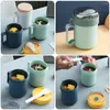 Tasse de céréales de céréales pour le petit déjeuner tasse de café en verre avec couvercle micro-ondes four-onde PP voyage