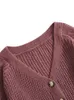 onelink Fuchsia Purple Red Suede Wool Plus Size Women 2022 Autumn Winter Butts Up Cardigan Sweater Oversize Knitwear Clothing 21Qp#