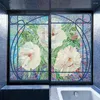 Window Stickers PVC Privacy Glass Filme Lattice Flower Pattern Frosted Door Sticker Sun Blocking Static Clings Tint Film