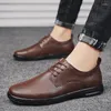 Zapatos casuales 2024 con cordones para hombre, zapatos cómodos para caminar, zapatos Oxford de cuero genuino para hombre, clásicos para boda