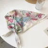 Scarves 70cm Silk Hair Scarf For Women Fashion Casual Print Shawl Wraps Female Headband Neckerchief Hand Bag Wrist Foulard Neck Tie