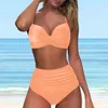 Maillots de bain pour femmes Femmes Taille haute Bikini Teen Girl Maillot de bain American Romper Shorts de bain Ensemble Maillots de bain pour