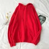 Dayifun-Women Hoodie Pocket Artı Boyutu Katı Sıradan LG Kollu Çift Üstler Gevşek Bahar Sonbahar Yeni 2023 Pullover Sweatshirt V8ig#