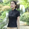 Damen Frauen chinesische traditionelle Top Mandarin Kragen Qipao Shirt Wiederherstellung alte Plus Größe Chegsam Bluse elegante Party Shirts W8A2 #