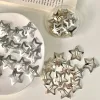 2/50 stcs Y2K Silver Star Hair Clips voor meisjes Filigraan Star Metal Snap Clip Haarspelden Haar sieraden Nickle Free Bobby Pin