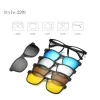 Солнцезащитные очки 5 Lenes Magnet Clip Sunglasses Мужчины поляризованные серые рамы TR90.