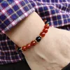 Strand MHS.SUN 1PC Natural Stone Red Jade Round Loose Beads Bracelet Charm Handmade Energy Yoga Healing Party Crystal Jewelry