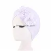 Beanie / Skull Caps Flor Hijab Turbante Mulheres Muçulmanas com Diamantes Soild Color Wraps Indiano Hijabs Chapéu Árabe Cachecol Interno Bonnet Dhgarden Dhrsc