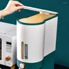 Bottiglie di stoccaggio Scatola da cucina con serbatoio sigillato a prova di umidità con secchio per riso automatico da 10 kg