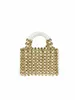 Sac Phe mobile avancé avec perles rondes dorées, sac pour femme fait à la main en acrylique, sac de dîner décontracté fiable V3NV #
