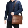 Портфель Мужская сумка из искусственной кожи для поездок на работу для ноутбука с разделенным плечом Executive Busin Work Menger Crossbody Side Bag Муж Мужской t0IV #