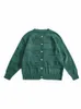 Onelink Luxe Daim Deer Laine Plus Taille Femmes Simple Boutonnage Butt Up Vert Cardigan Pull Oversize Vêtements Automne Hiver O9UD #