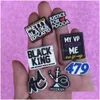 Shoe Parts & Accessories Black Letter Designer Charm Decoration Pvc Charms Fit Wristbands Kids Gift Drop Delivery Shoes Dhaoi